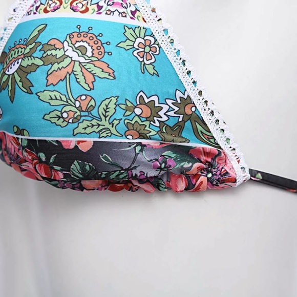 👙V Neck String Style Floral Print Boho Two Piece - Picture 3 of 5